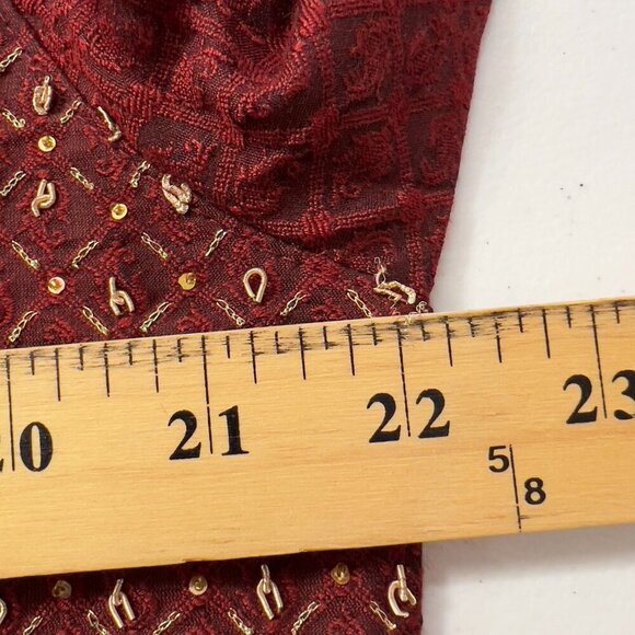 Benzer Traditional Maroon Embroidered Kurta with Gold Trim Mens — Size 40 - Picture 11 of 11